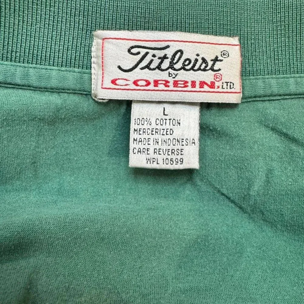 Titleist Men's Green Polo Shirt Large Vintage Grandfather Golf Luxury Minimalist - Picture 6 of 7
